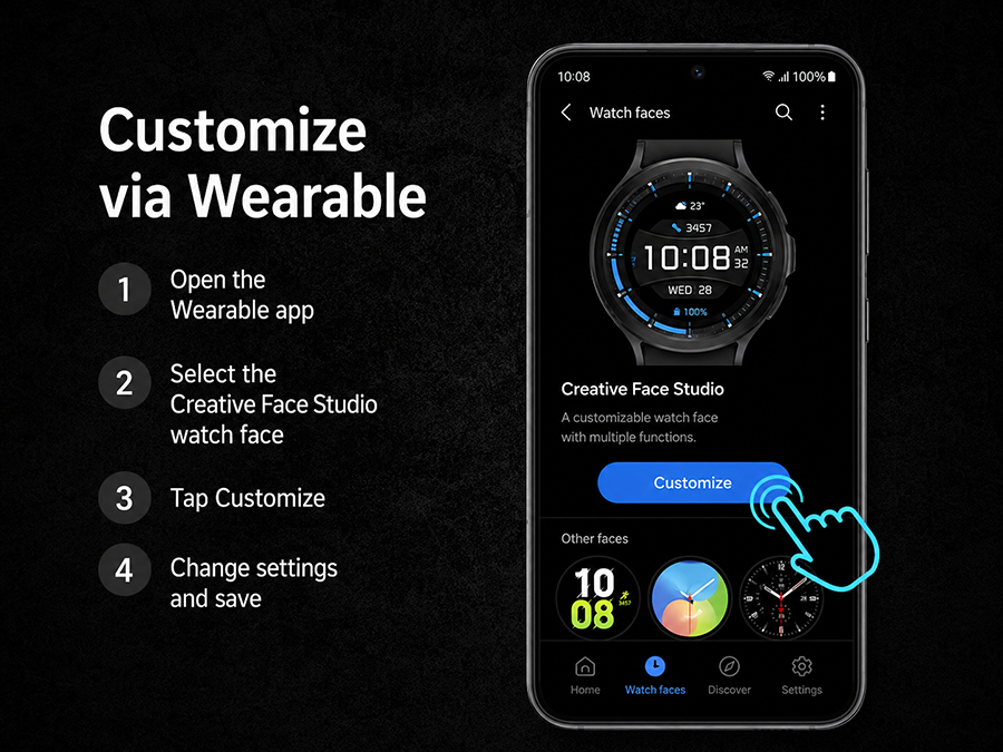 Customize watch face through the Wearable app
